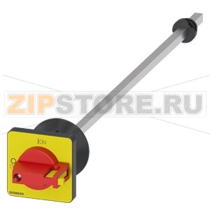 Дверной поворотный механизм, красный/желтый 48x48mm, центр. отверст. 22,5mm, фронт.уст. с валом 300mm для 3LD3 Siemens 3LD9343-5CA 