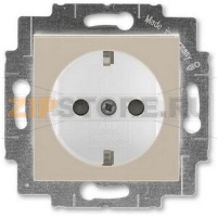Розетка с заземлением, кофе макиато/белый ABB 2CHH203457A6018