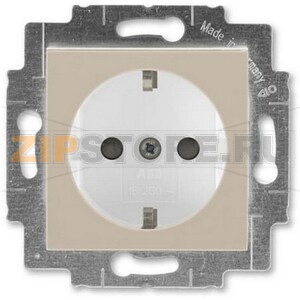 Розетка с заземлением, кофе макиато/белый ABB 2CHH203457A6018 