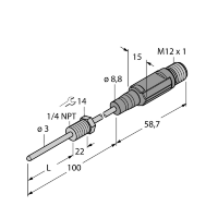 Датчик температуры Turck TTM-203A-N1/4-LI6-H1140-L100/I30-50/150C