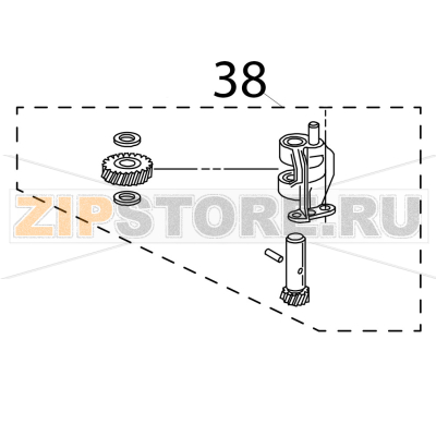 Worm and pinion gears assembly KitchenAid 5K45SSEWH Worm and pinion gears assembly KitchenAid 5K45SSEWHЗапчасть на деталировке под номером: 38