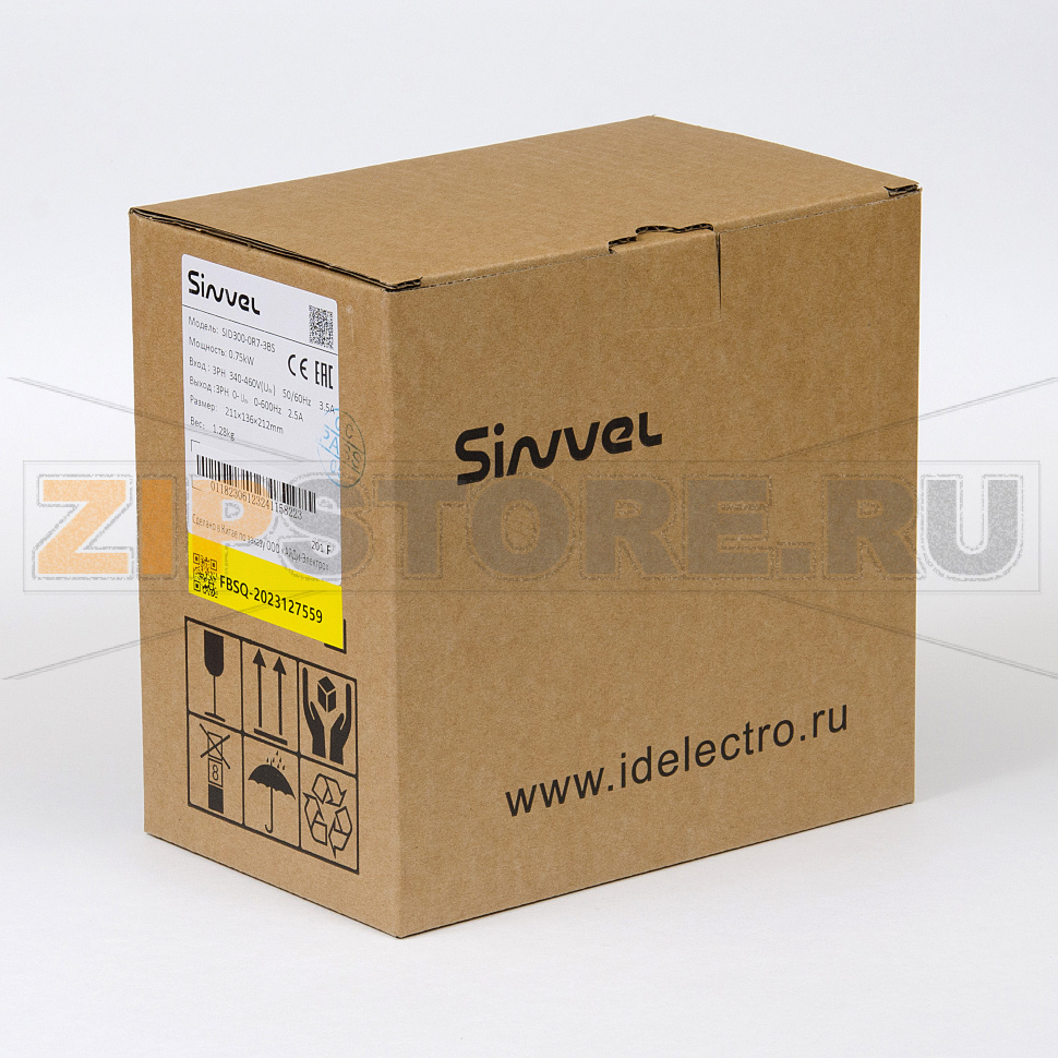 Преобразователь частоты 0.75 кВт, 3 фазы, 380 В, STO, тормозной модуль Sinvel SID300-0R7-3BS 