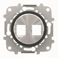 Накладка для двух суппортов/разъёмов, чёрное стекло ABB 2CLA861820A1501