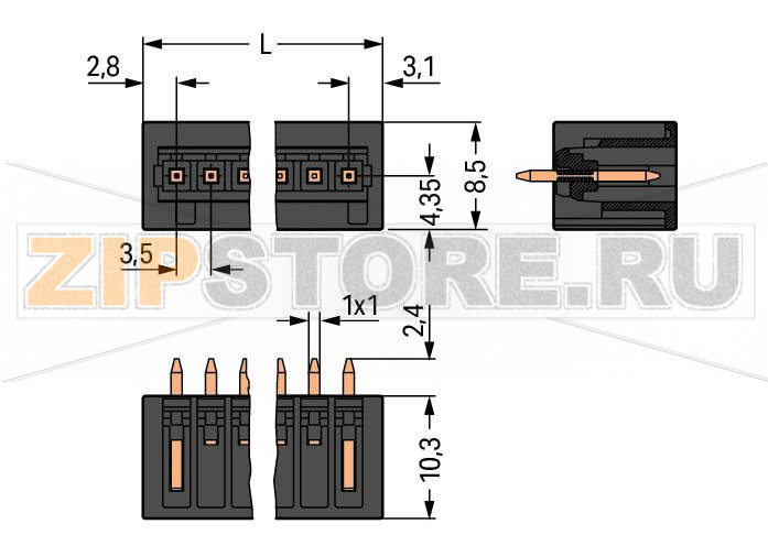 MCS MINI THR male header; 1.0 x 1.0 mm solder pin; straight; 100% protected against mismating; in tape-and-reel packaging; Pin spacing 3.5 mm; 16-pole; black Wago 734-146/105-604/997-408 Вилки для пайки оплавлением припоя для поверхностного монтажаДоступны в ленте на бобине для автоматической сборкиОптимальная теплопроницаемость благодаря дизайну корпуса контакта обеспечивает более низкие температуры пайки100% защита от неправильного подсоединенияВозможны варианты кодировки...