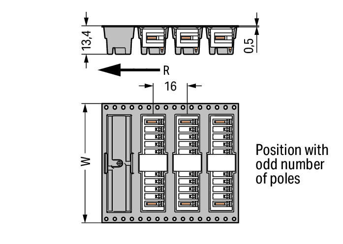 MCS MINI Вилка под пайку THR; 1.0 x 1.0 mm solder pin; угловые; 100% защита от неправильного подсоединения; упаковка в ленте на бобине; Шаг контактов 3,81 мм; 9-пол.; черные Wago 734-269/105-604/997-407 Вилки для пайки оплавлением припоя для поверхностного монтажаДоступны в ленте на бобине для автоматической сборкиОптимальная теплопроницаемость благодаря дизайну корпуса контакта обеспечивает более низкие температуры пайки100% защита от неправильного подсоединенияВозможны варианты кодировки...