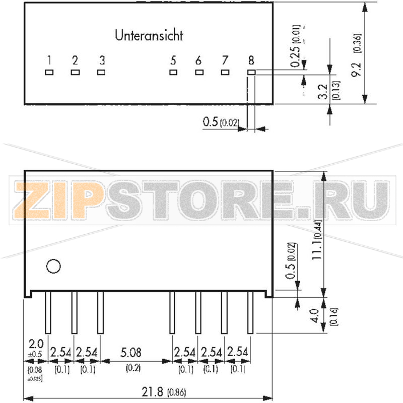 Преобразователь DC/DC, печатный монтаж, 24 V/DC, 12 V/DC, 250 mA, 3 W Traco Power TMR 3-2412 