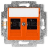 Розетка компьютерная, 2хRJ45, оранжевая ABB 2CHH295118A6066