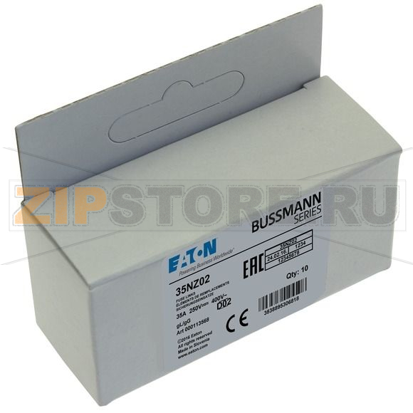 Предохранитель, 35 A, AC 400 В, 50 кА, D02, gL/gG, IEC с задержкой Eaton FUSE-D02 35A T GL/GG 400V 