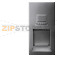 DELTA M-SYSTEM ЧЕРНЫЙ МЕТАЛЛИК МОДУЛЬНАЯ JACK РОЗЕТКА CAT5 RJ45 8/8 С ВЫКЛЮЧАТЕЛЕМ Siemens 5TG9874-2CM
