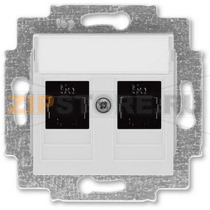 Розетка компьютерная, 2хRJ45, серая ABB 2CHH295118A6016 