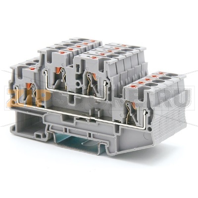 Клемма проходная Push-in, серая CHIKU RPVTT 4 