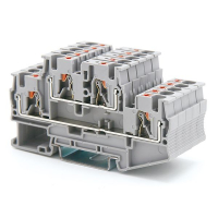 Клемма проходная Push-in, серая CHIKU RPVTT 4