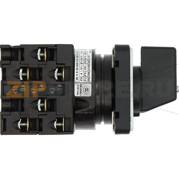 Переключатель, контакты: 6, 20 A, панель: 1-2, 90°, с фиксацией Eaton T0-3-15443/E 