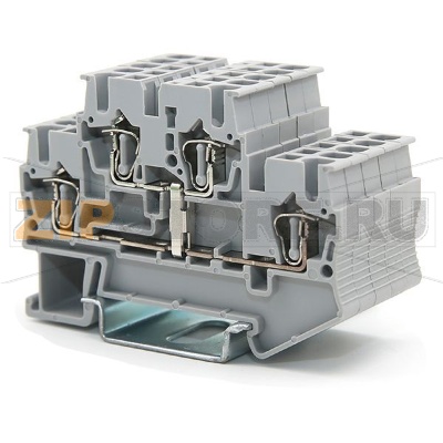 Клемма проходная, пружинная, серая CHIKU RNSTB 2,5-PV 