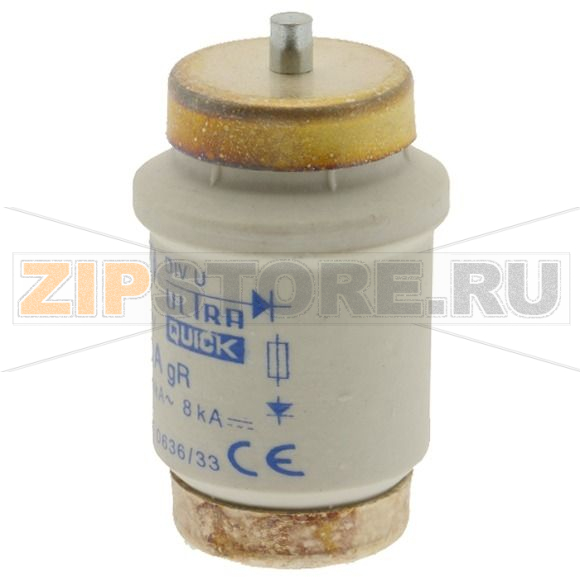 Предохранитель, 80 A, AC 500 В, 50 кА, D4, gL/gG, IEC с задержкой Eaton FUSE-D4 80A T GL/GG 500VAC 