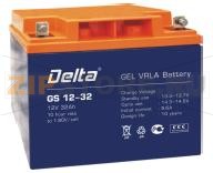 Delta GS 12-32 Гелевый аккумулятор Delta GS 12-32 (характеристики): Напряжение - 12 В; Емкость - 32 Ач; Габариты: 197 мм x 165 мм x 170 мм, Вес: 13,8 кгТехнология аккумулятора: GEL