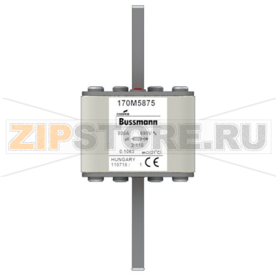 Предохранитель, 800 A, AC 690 В, size 2, 61x75x140 мм, aR, DIN, IEC Eaton FUSE 800A 690V 2/110 