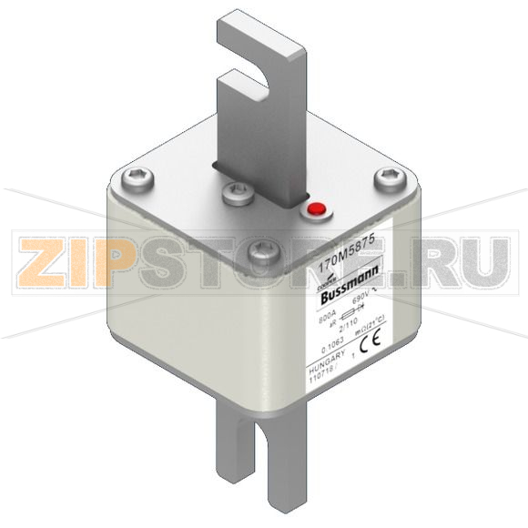 Предохранитель, 800 A, AC 690 В, size 2, 61x75x140 мм, aR, DIN, IEC Eaton FUSE 800A 690V 2/110 