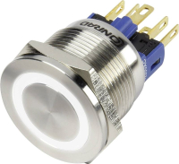 Кнопка антивандальная 250 В/AC, 3 А, 1 x выкл/вкл, без фиксации, IP65 TRU Components GQ22S-11E/W/12V