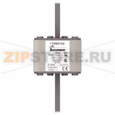 Предохранитель, 800 A, AC 690 В, 200 кА, 2, 61x61x108 мм, aR, DIN, IEC Eaton FUSE 800A 690V 2/1 