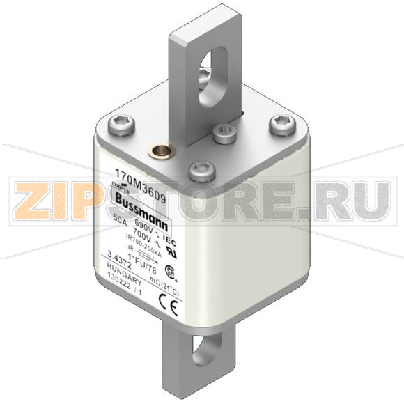 Предохранитель, 50 A, AC 690 В, 200 кА, size 1, 45x45x110 мм, aR, IEC UL Eaton FUSE 50A 690V 1 