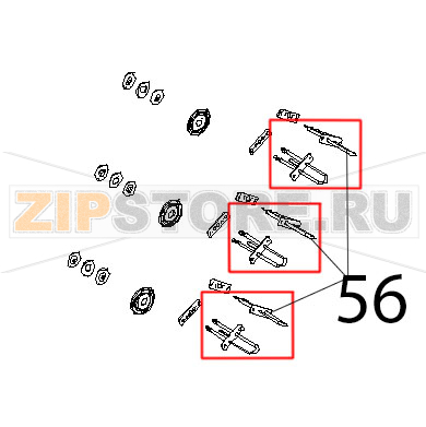 Resistenza 1 spira, 147 W, 105 V Unox XBC 815G Resistenza 1 spira, 147 W, 105 V Unox XBC 815GЗапчасть на деталировке под номером: 56