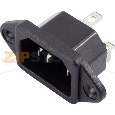 Розетка 10 А, IEC C14, черная, 1 шт TRU Components TC-6645484 
