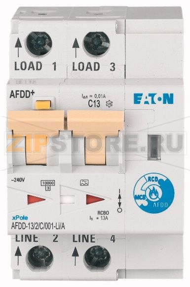 Устройство защиты от дуги, КЗ, токов утечки и перегрузки Eaton AFDD-13/2/C/001-LI/A 