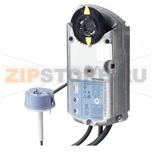 GRA126.1E/T10 - Приводы для противопожарных клапанов, AC/DC 24 В, 2-точечный, 4 Нм, пружинный возврат 90/15 с, 2 доп. переключателя, шток 10 x 10 мм, с термодатчиком Siemens GRA126.1E/T10 