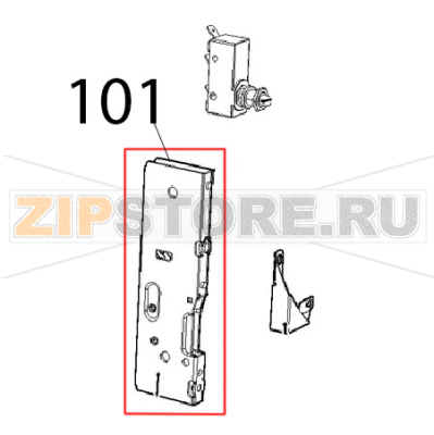 Attacco cerniera porta forno ribalta Unox XFT 110 Attacco cerniera porta forno ribalta Unox XFT 110Запчасть на деталировке под номером: 101