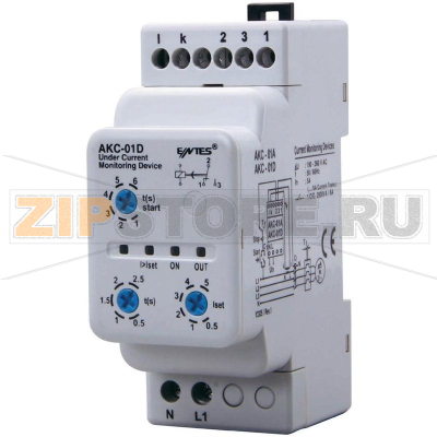Реле контроля тока 230 В/AC, 8 А Entes AKC-01D 