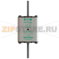 Предохранитель, 250 A, AC 500 В, 120 кА, NH2, aM, IEC Eaton NH FUSE 250A 500V aM SIZE 2 DUAL IND