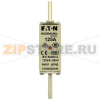 Предохранитель, 125 A, AC 500 В, 120 кА, NH01, gL/gG, IEC Eaton NH FUSE 125A 500V GG/GL SIZE 01