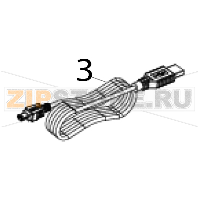 Кабель USB (1500 mm) TSC TTP-644MU USB-кабель (1500 mm) для принтера TSC TTP-644MUЗапчасть на деталировке под номером: 3