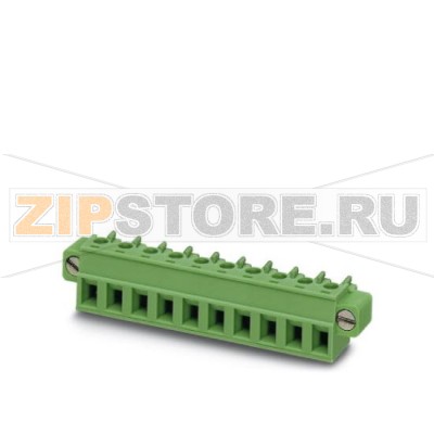 Вилочная часть Phoenix Contact MC 1,5/10-STF-5,08 Номинальный ток: 8 А, Расчетное напряжение (III/2): 320 В, Полюсов: 10, Размер шага: 5,08 мм, Технология подключения: Винтовые зажимы, Цвет: зеленый, Поверхность контакта: олово.Минимальный заказ: 50 шт.Упаковка: 50 шт.
