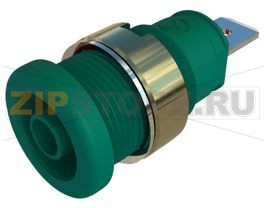 Разъем лабораторный 32 А, 1 кВ, зеленый Hirschmann SEB 2620 F6,3 NI GREEN 