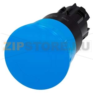 АКТУАТОР ГРИБОВИДНОЙ КНОПКИ, 22MM, КРУГЛ., ПЛАСТИК, КНОПКА СИНЯЯ, 40MM, ПОДТВЕРЖДЕНИЕ СРАБАТЫВАНИЯ ФИКСАЦИЕЙ (POSITIVE LATCHING), ДЕБЛОКИРОВКА ПОВОРОТОМ, С ГРАВИРОВКОЙ ЛАЗЕРОМ, ВЕРХНИЙ РЕГИСТР Siemens 3SU1000-1HB50-0AA0-Z&amp;nbsp;Y11 