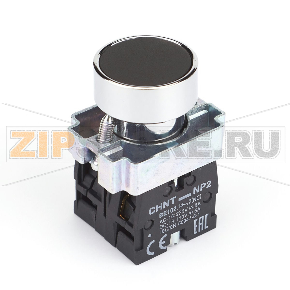 Кнопка управления, 1НО+1НЗ, IP40, без подсветки, черная Chint NP2-BA25 