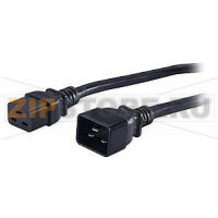 Hyperline PWC-IEC19-IEC20-3.0-BK Кабель питания IEC 320 C19 - IEC 320 C20 (3x1.5), 16A, прямая вилка, 3.0 м