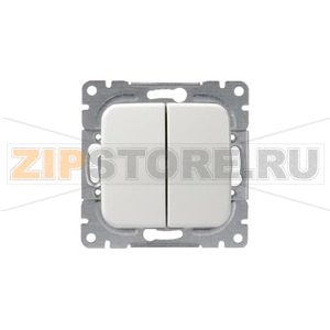 Выключатель двухклавишный 16 А, 230 В, однополюсный, белый ABB 2TKA000167G1 