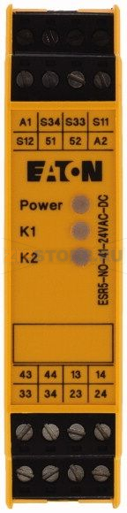 Реле безопасности одноканальное, 24 В, DC, 24 В, AC, 50/60 Hz Eaton ESR5-NO-41-24VAC-DC 