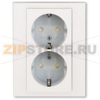 Розетка двойная, жемчуг/ледяной ABB 2CHH223457C6068