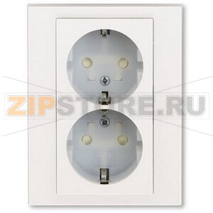 Розетка двойная, жемчуг/ледяной ABB 2CHH223457C6068 