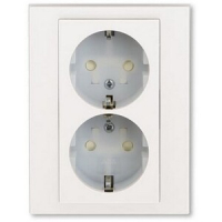 Розетка двойная, жемчуг/ледяной ABB 2CHH223457C6068