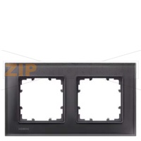 DELTA MIRO РАМКА 2-МЕСТН. СТЕКЛО ЧЕРНОЕ Siemens 5TG1202-2
