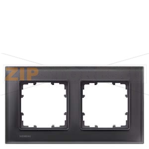 DELTA MIRO РАМКА 2-МЕСТН. СТЕКЛО ЧЕРНОЕ Siemens 5TG1202-2 