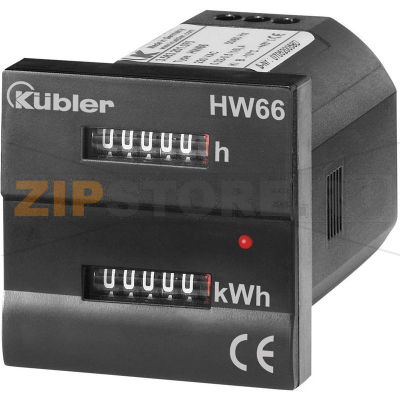 Cчетчик электроэнергии 16 А, механический, 1 шт Kübler HW66 M 230 VAC 