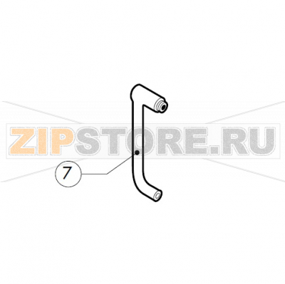 Door handle Lainox MVE051P                                                                                          Door handle Lainox MVE051PЗапчасть на сборочном чертеже под номером: 7Название запчасти на итальянском языке языке: Door handle Lainox MVE051P

