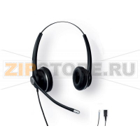 SNOM A100D Широкополосная стереофоническая гарнитура. Широкополосное качество звука, Кабель на одном наушнике, Гибкая стрела 300°, Микрофон с пассивным шумоподавлением, Быстрое подключение RJ-9, разъем USB и 2,5 мм в качестве опции