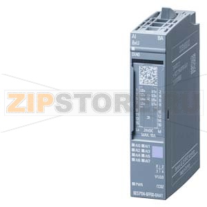 SIMATIC ET 200SP, МОДУЛЬ АНАЛОГОВОГО ВВОДА, AI 8XU BASIC, ДЛЯ УСТАНОВКИ НА БАЗОВЫЙ БЛОК A0, A1, ЦВЕТОВОЙ КОД CC02, ДИАГНОСТИКА МОДУЛЯ, 16 БИТ Siemens 6ES7134-6FF00-0AA1 